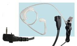 HeadLine HLM-1518 Discreet (clear audio tube) Ear Speaker with Lapel Mic/PTT for HL-1000/1500 Series Portable Radios